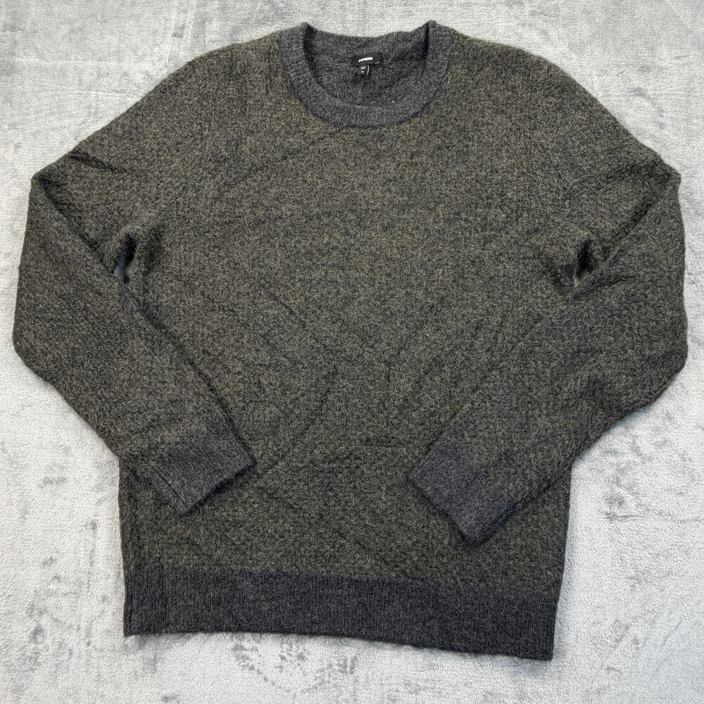 Express Mens Medium Crewneck Sweater Gray Textured Knit Pullover NWT